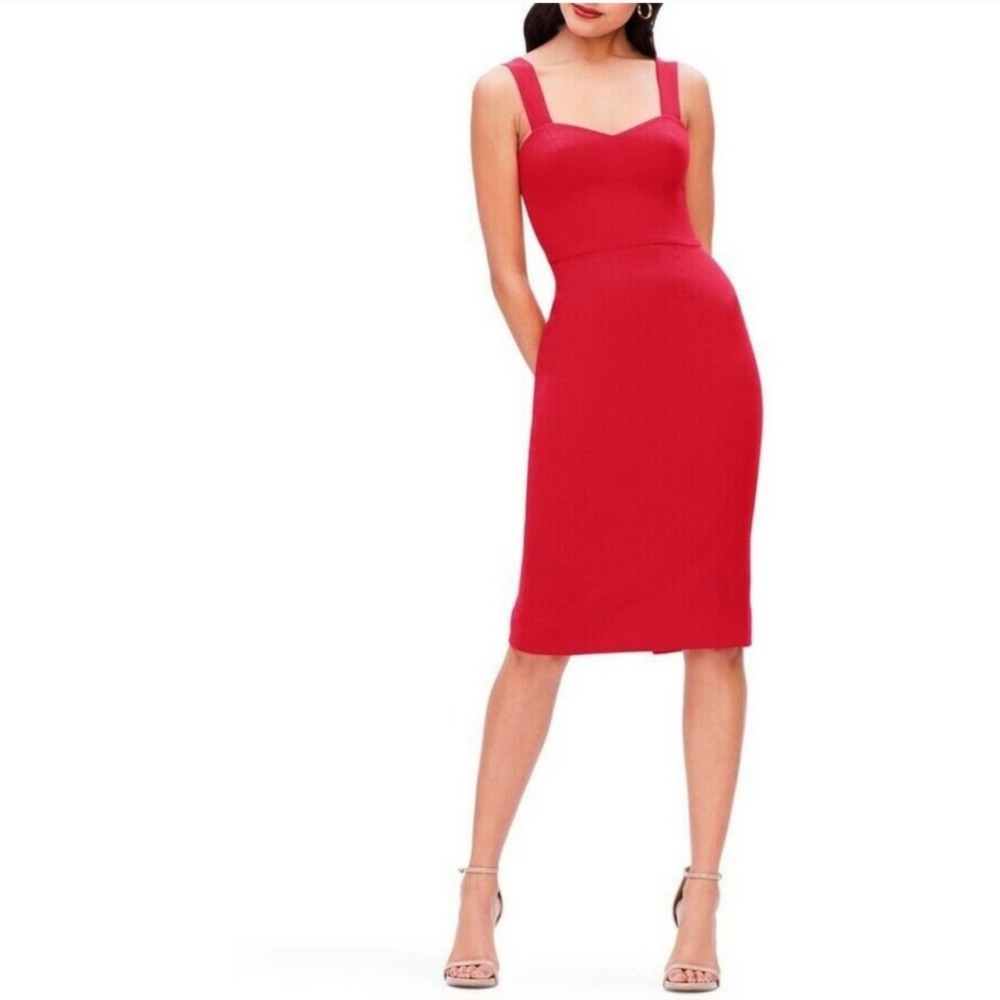 Like Dress the Population Red Nicole Sweetheart Neck Cocktail Dress Size Small S